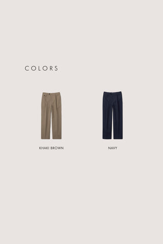 PLEATED CHINO SLACKS NAVY