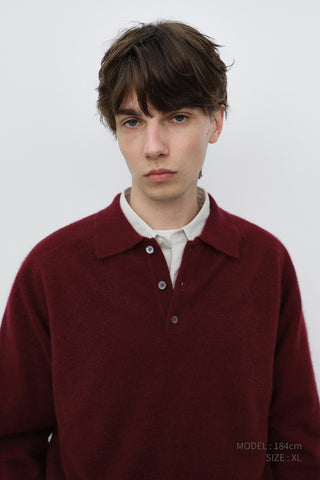 UNISEX COLLARED SWEATER BURGUNDY
