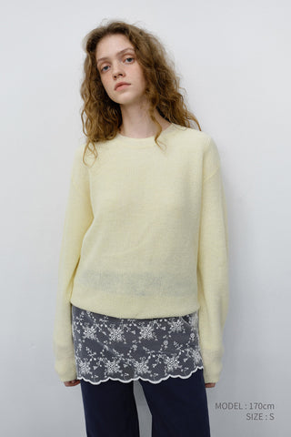 UNISEX HAIRLY SWEATER LEMON BUTTER