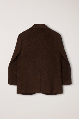 UNISEX ALPACA BLAZER COAT BROWN