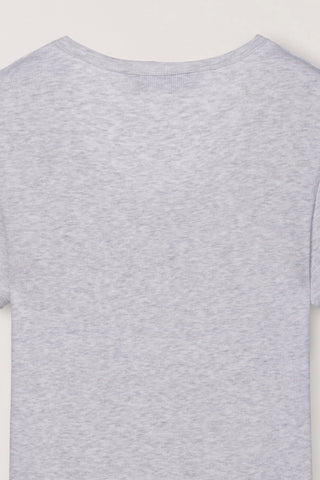 CLASSIC SCOOP NECK TOP LIGHT MELANGE GREY