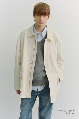 UNISEX COTTON CHORE JACKET OFF WHITE