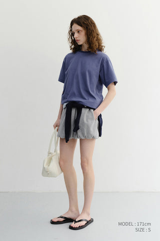 UNISEX ESSENTIAL LOOSE T-SHIRT WASHED BLUE NAVY