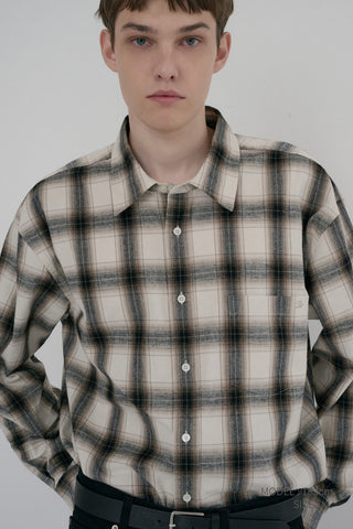 UNISEX WINTER FLANNEL CHECKED SHIRT BEIGE