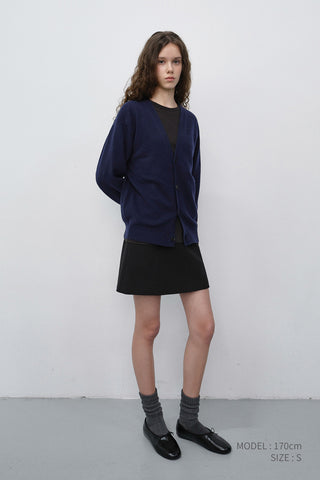 UNISEX V-NECK CARDIGAN BLUE NAVY
