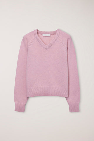 UNISEX SOFT VOLUME V-NECK SWEATER SOFT PINK