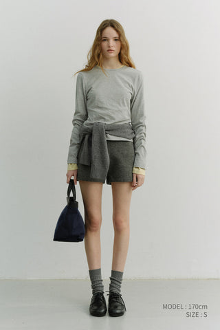 ESSENTIAL CREW-NECK T-SHIRT MELANGE GREY