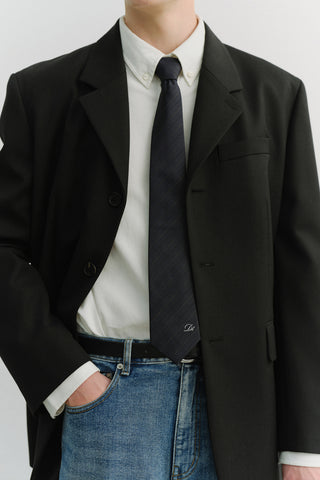 STRIPED TIE NAVY