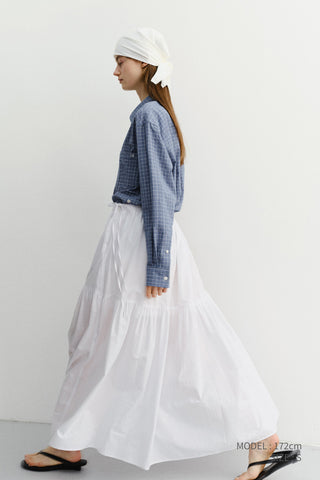 TIERED MAXI SKIRT WHITE