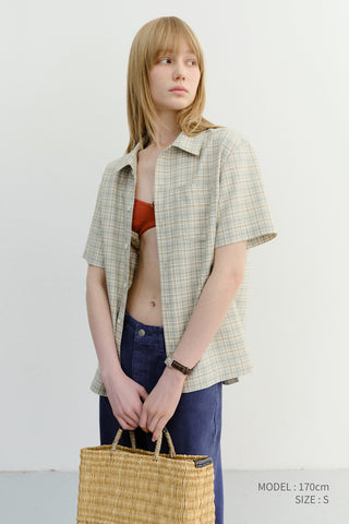 UNISEX CHECKED PAJAMA SHIRT OLIVE CHECK