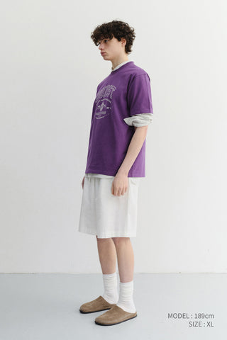 UNISEX CUPID ARCH LOGO T-SHIRT DEEP PURPLE