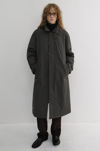 UNISEX PADDED BALMACAAN COAT CHARCOAL GREY