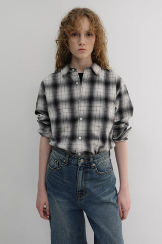 UNISEX WINTER FLANNEL CHECKED SHIRT BLACK