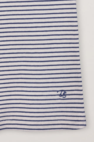 CLASSIC SCOOP NECK TOP BLUE STRIPE