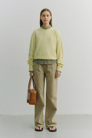 RELAXED WIDE JEANS DYED SAND BEIGE