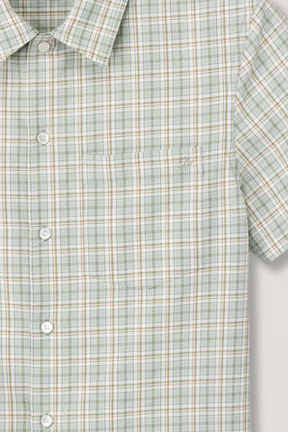 UNISEX CHECKED PAJAMA SHIRT OLIVE CHECK