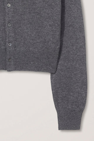 UNISEX CREWNECK KNIT CARDIGAN MELANGE GREY