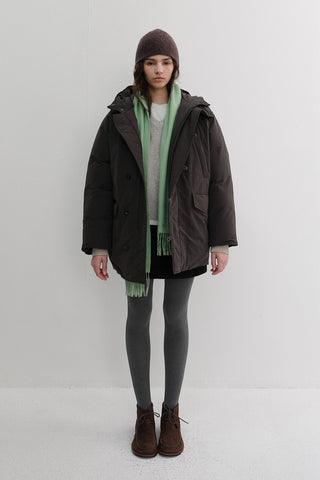 FRINGED CASHMERE MUFFLER SOFT GREEN