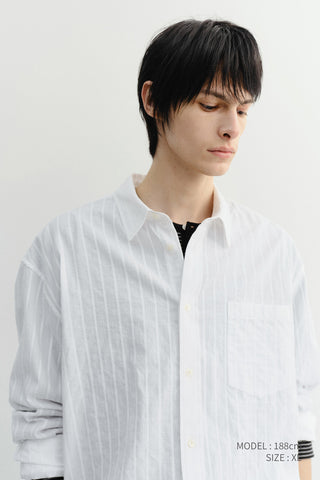 UNISEX CLASSIC OVERSHIRT WHITE STRIPE