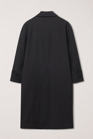 UNISEX H-LINE WOOL MAC COAT BROWN CHECK