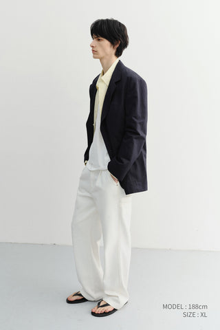 UNISEX CLASSIC LINEN JACKET NAVY