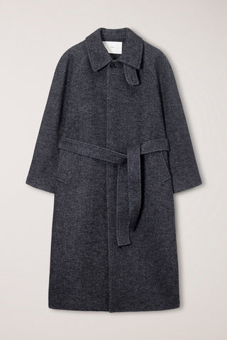 UNISEX RELAXED BALMACAAN COAT CHARCOAL GREY