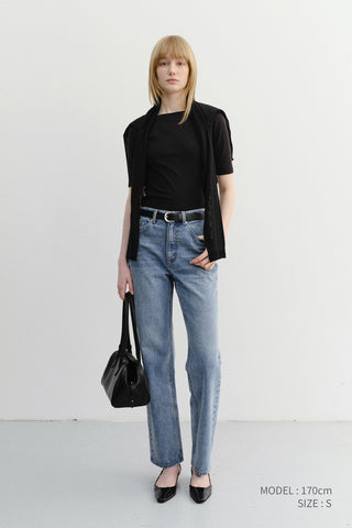 ESSENTIAL BOAT NECK T-SHIRT BLACK