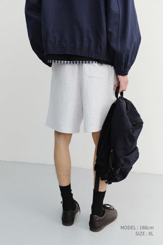 UNISEX LOGO SWEAT SHORTS LIGHT MELANGE GREY