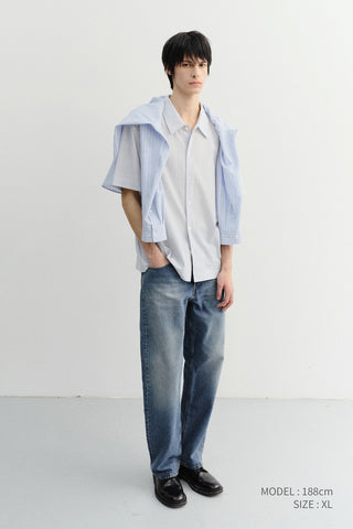 UNISEX HOLIDAY STRIPED SHIRT SOFT BLUE STRIPE