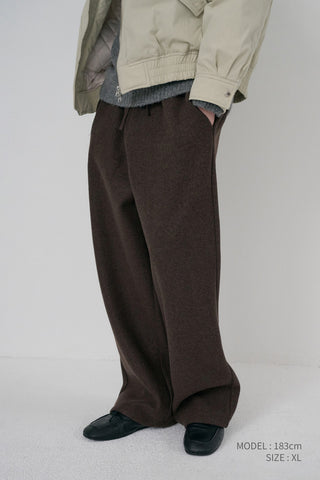 UNISEX JERSEY WIDE PANTS DARK BROWN