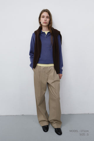 UNISEX COLLARED SWEATER WASHED BLUE