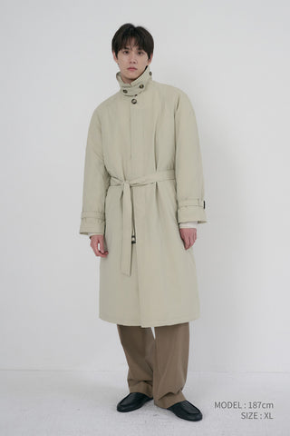 UNISEX PADDED BALMACAAN COAT SOFT BEIGE