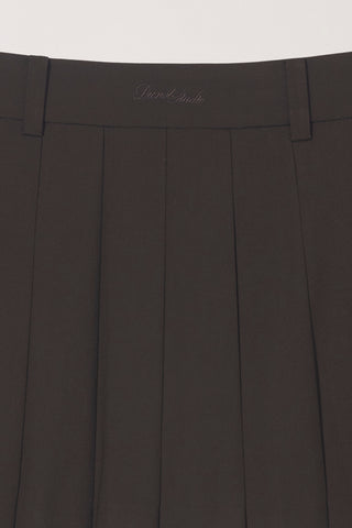 PLEATS MINI SKIRT BROWN