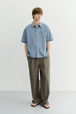 LOUNGE WOOL SLACKS KHAKI