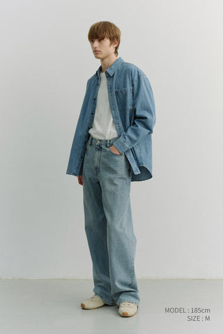 LOW RISE WIDE JEANS LIGHT BLUE