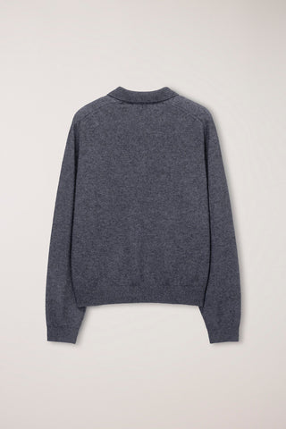 UNISEX COLLARED SWEATER MELANGE GREY