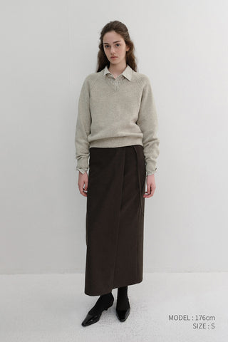 MAXI WRAP SKIRT BROWN