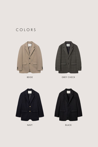 UNISEX 2 BUTTON WOOL BLAZER NAVY