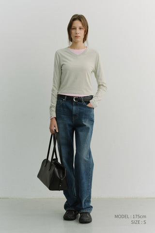 ESSENTIAL PETIT V-NECK T-SHIRT SOFT MINT