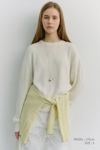 UNISEX BUTTONED CREWNECK SWEATER IVORY