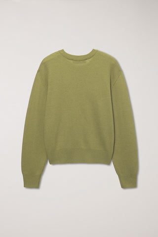 UNISEX BUTTONED CREWNECK SWEATER OLIVE