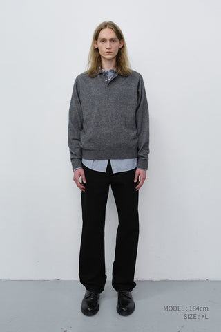 UNISEX COLLARED SWEATER MELANGE GREY