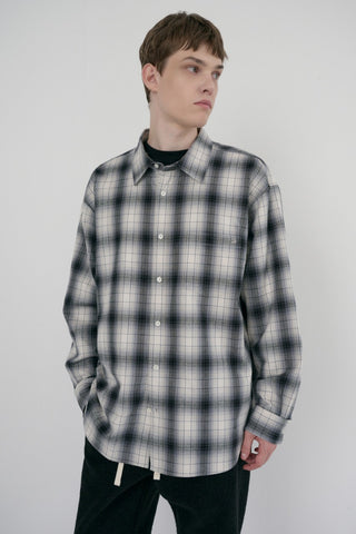 UNISEX WINTER FLANNEL CHECKED SHIRT BLACK