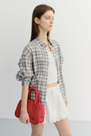 NYLON BOSTON TOTE BAG RED