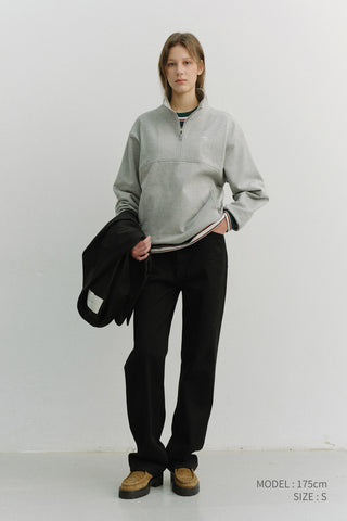 UNISEX RELAXED HALF ZIP-UP SWEATSHIRT MELANGE GREY