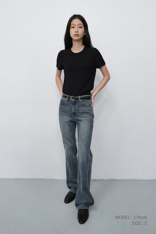 REFINED FLARED JEANS CLASSIC BLUE