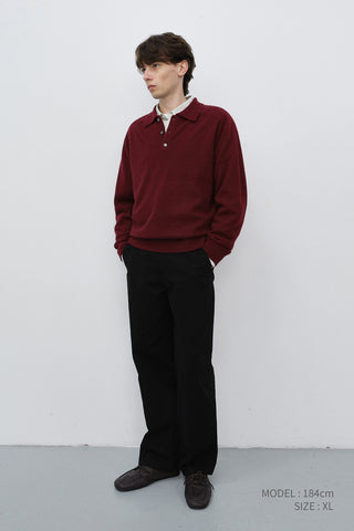 UNISEX COLLARED SWEATER BURGUNDY