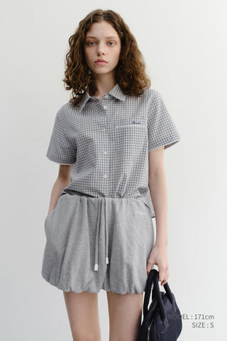 MINI VOLUMED SKIRT MELANGE GREY