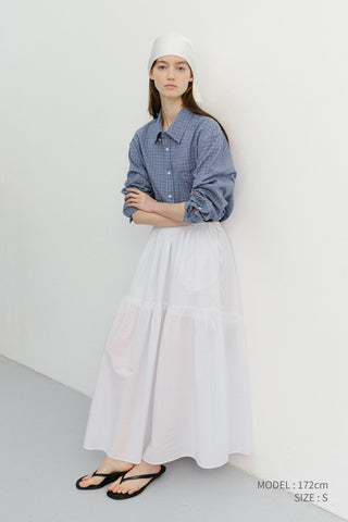 TIERED MAXI SKIRT WHITE
