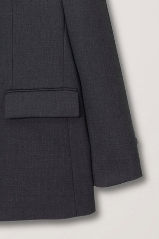 ESSENTIAL 2 BUTTON WOOL BLAZER MELANGE GREY